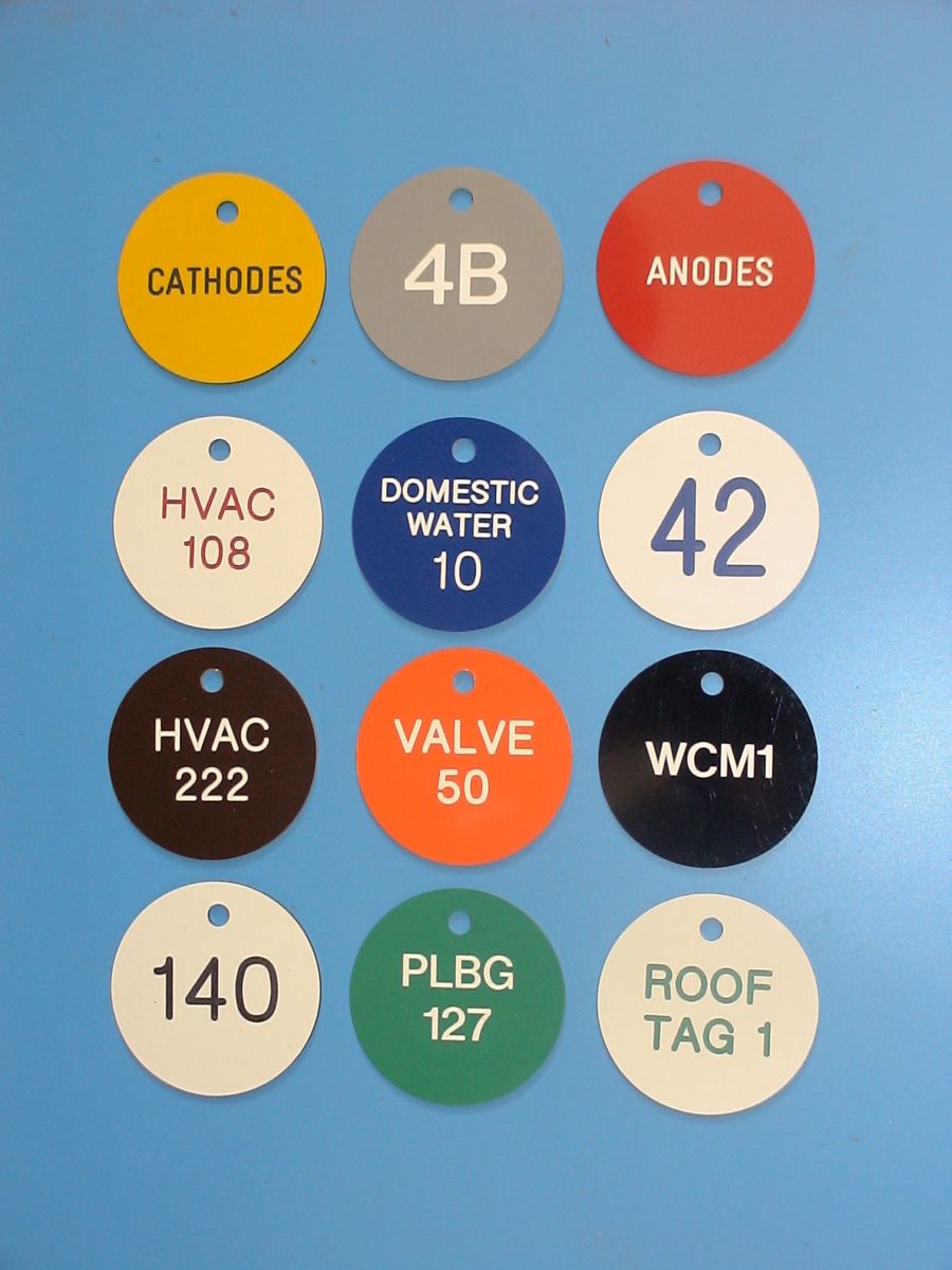 traffolyte valve tag and label colour choice examples